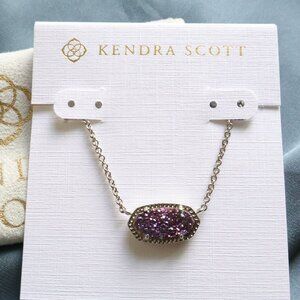 Kendra Scott Elisa Pendant Necklace | Multicolor Drusy Silver